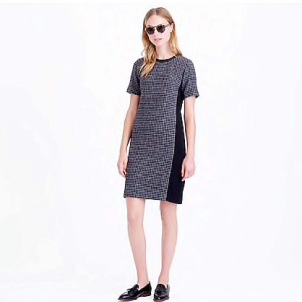 J. Crew Mixed Houndstooth Plaid Sheath Dress Size 00